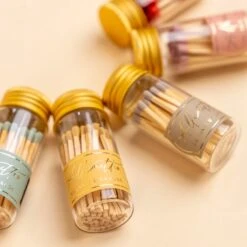 Golden Honey Mini Glass Match Jar 11 Golden Honey Mini Glass Match Jar -Deals Home Avenues Store Allumette Match Jars 00004