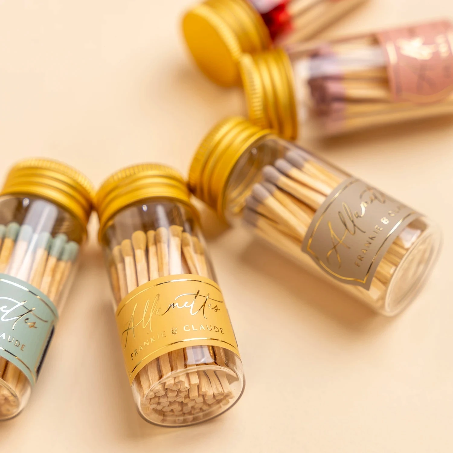 Golden Honey Mini Glass Match Jar 6 Golden Honey Mini Glass Match Jar - Image 6