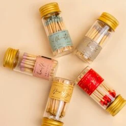 Sage Green Mini Glass Match Jar -Deals Home Avenues Store Allumette Match Jars 00010