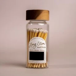 White Long Stem Matches Jar
