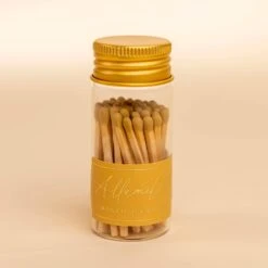 Golden Honey Mini Glass Match Jar