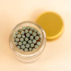 Sage Green Mini Glass Match Jar -Deals Home Avenues Store Sage Green Allumette Match Jar 00002