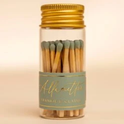 Sage Green Mini Glass Match Jar -Deals Home Avenues Store Sage Green Allumette Match Jar 00004