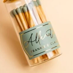 Sage Green Mini Glass Match Jar -Deals Home Avenues Store Sage Green Allumette Match Jar 00005