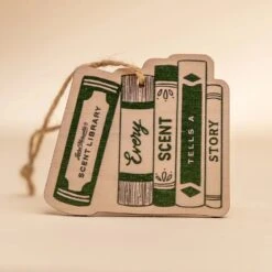 Scent Library Books Wooden Ornament